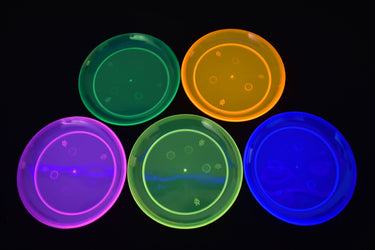 6 inch Neon UV Blacklight Reactive Glow Party Plates- 40 Count